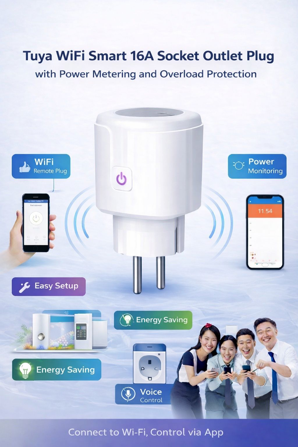 0 Tuya Wifi Smart Socket Outlet Plug with Power Metering and Overload Protection | Wifi Switch | Wifi Switches - Image 1