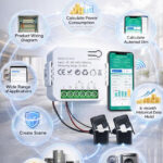 Wifi Smart Life Tuya Dual Channel Smart Meter Power Consumption Monitor Max 80A Energy Meter 100V-240V 50/60Hz | Wifi Switch | Wifi Switches