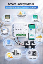 Wifi Smart Life Tuya Dual Channel Smart Meter Power Consumption Monitor Max 80A Energy Meter 100V-240V 50/60Hz | Wifi Switch | Wifi Switches