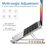 Metal Laptop Stand | Portable Aluminum Folding Adjustable Laptop Stand, Compatible with All Laptops (up to 15.6 inches) - Image 2