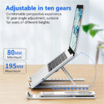 Metal Laptop Stand | Portable Aluminum Folding Adjustable Laptop Stand, Compatible with All Laptops (up to 15.6 inches) - Image 6