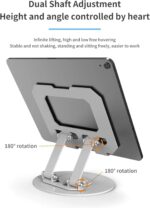 Premium Adjustable 360° Laptop & Tablet Stand i154 – Aluminum Alloy Ergonomic Holder for Up to 15.9″ Devices, Foldable Portable Cooling Base, Full Angle Adjustable Rotating Desk Mount - Image 5