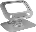 Premium Adjustable 360° Laptop & Tablet Stand i154 – Aluminum Alloy Ergonomic Holder for Up to 15.9″ Devices, Foldable Portable Cooling Base, Full Angle Adjustable Rotating Desk Mount