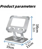 Premium Adjustable 360° Laptop & Tablet Stand i154 – Aluminum Alloy Ergonomic Holder for Up to 15.9″ Devices, Foldable Portable Cooling Base, Full Angle Adjustable Rotating Desk Mount - Image 4