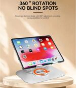 Premium Adjustable 360° Laptop & Tablet Stand i154 – Aluminum Alloy Ergonomic Holder for Up to 15.9″ Devices, Foldable Portable Cooling Base, Full Angle Adjustable Rotating Desk Mount - Image 6