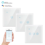 Wifi Smart Home Wall Smart Light Switch Touch Switch (White & Black) for Home Remote Control Switch for Tuya and Smart Life Control | Wifi Switch | Wifi Switches | Touch Switch