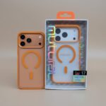 Mutural Orange Border Matte Finish MagSafe Case for iPhone 17 Pro Max – Slim Shockproof Protective Cover with Magnetic Charging