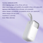 LDNIO PQ50 best selling portable handheld mobile high capacity 50000mah power bank type c portable mobile power bank - Image 6