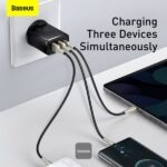 Baseus 30W Compact Quick Fast Charger USB Type C 2x - Black - Image 3