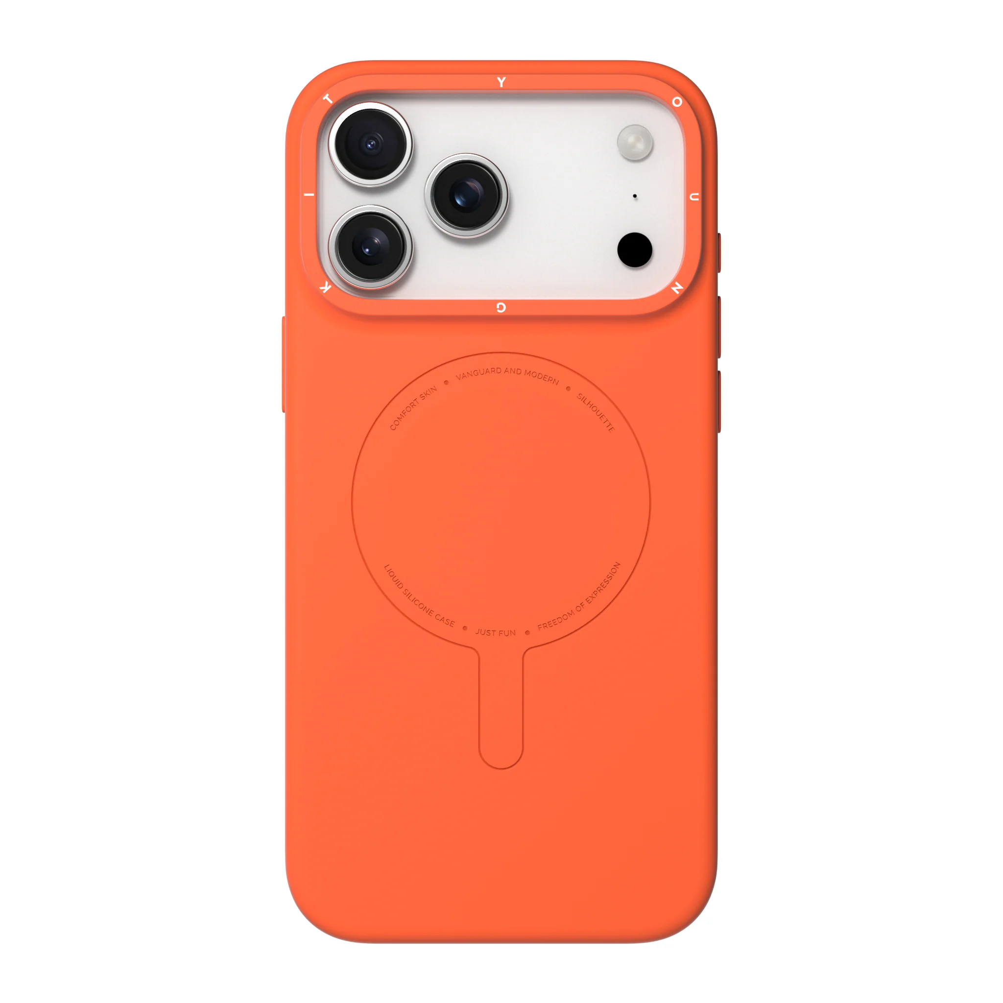 1_12455c9a-b31b-4d8a-8f2c-27ef51eeedef iPhone 17 Pro Max Youngkit Morandi Silicone Magsafe Case – Orange - Image 1