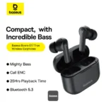 Baseus Bowie E17 True Wireless Bluetooth Earphones - Black - Image 5
