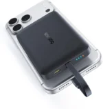 Baseus EnerFill FM11 Magnetic Wireless 15W Power Bank with Built-in USB-C Cable 10000mAh - Cosmic Black - Image 4