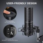 TONOR USB Microphone Kit, Streaming Podcast PC Condenser Computer Mic for Gaming, YouTube Video, Recording Music, Voice Over, Studio Mic Bundle with Adjustment Arm Stand - Image 3
