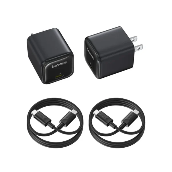 Baseus GaN6 USB-C 45W Charger Pack of 2 With Cable