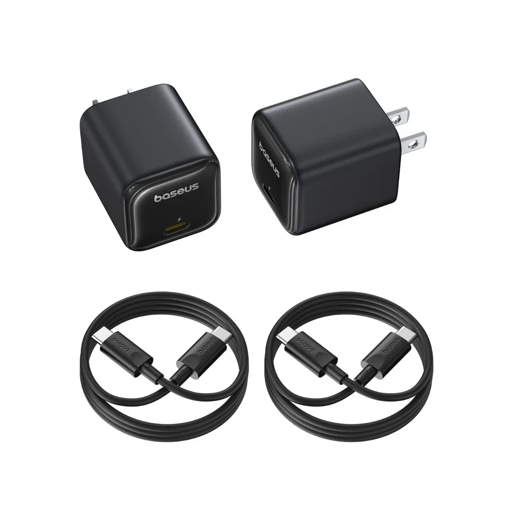 Baseus_PicoGo_GaN_USB_C_Charger_45W_Black_2_pack_3_3000x_jpg Baseus GaN6 USB-C 45W Charger Pack of 2 With Cable - Image 1