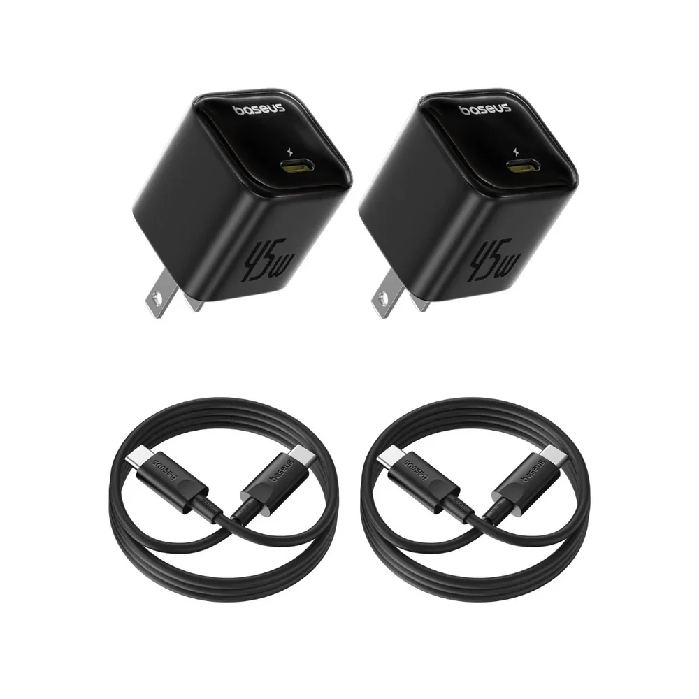Baseus GaN6 USB-C 45W Charger Pack of 2 With Cable - Image 2