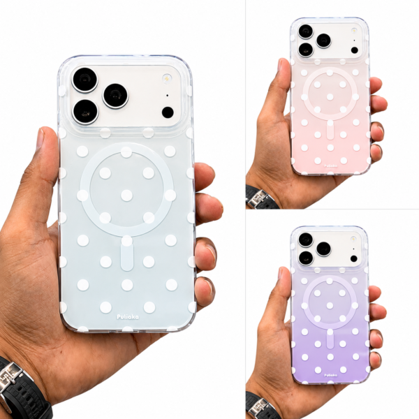 iPhone 17 Pro Max / 16 Pro Max Polka Dots Premium Ladies Putlaka Protective Case