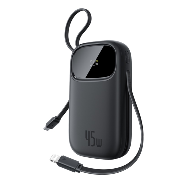 Baseus EnerFill FC31 Qpow 3 20000mAh Power Bank 45W Fast Charging Digital Display With Lightning And Type-C Built-in Dual-Cable