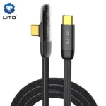 LITO LD11CT Braided 90° Elbow 60W Type-C to Type-C Cable Super Fast Charging