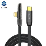 LITO LD11CL Braided 90° Elbow 30W Type-C to Lightning Cable Super Fast Charging