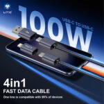 Lito LD21 Magnetic 4 in 1 100w Fast Charging Cable - Image 5