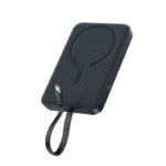 Baseus EnerFill FM11 Magnetic Wireless 15W Power Bank with Built-in USB-C Cable 10000mAh - Cosmic Black - Image 2