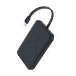 Baseus EnerFill FM11 Magnetic Wireless 15W Power Bank with Built-in USB-C Cable 10000mAh - Cosmic Black - Image 3