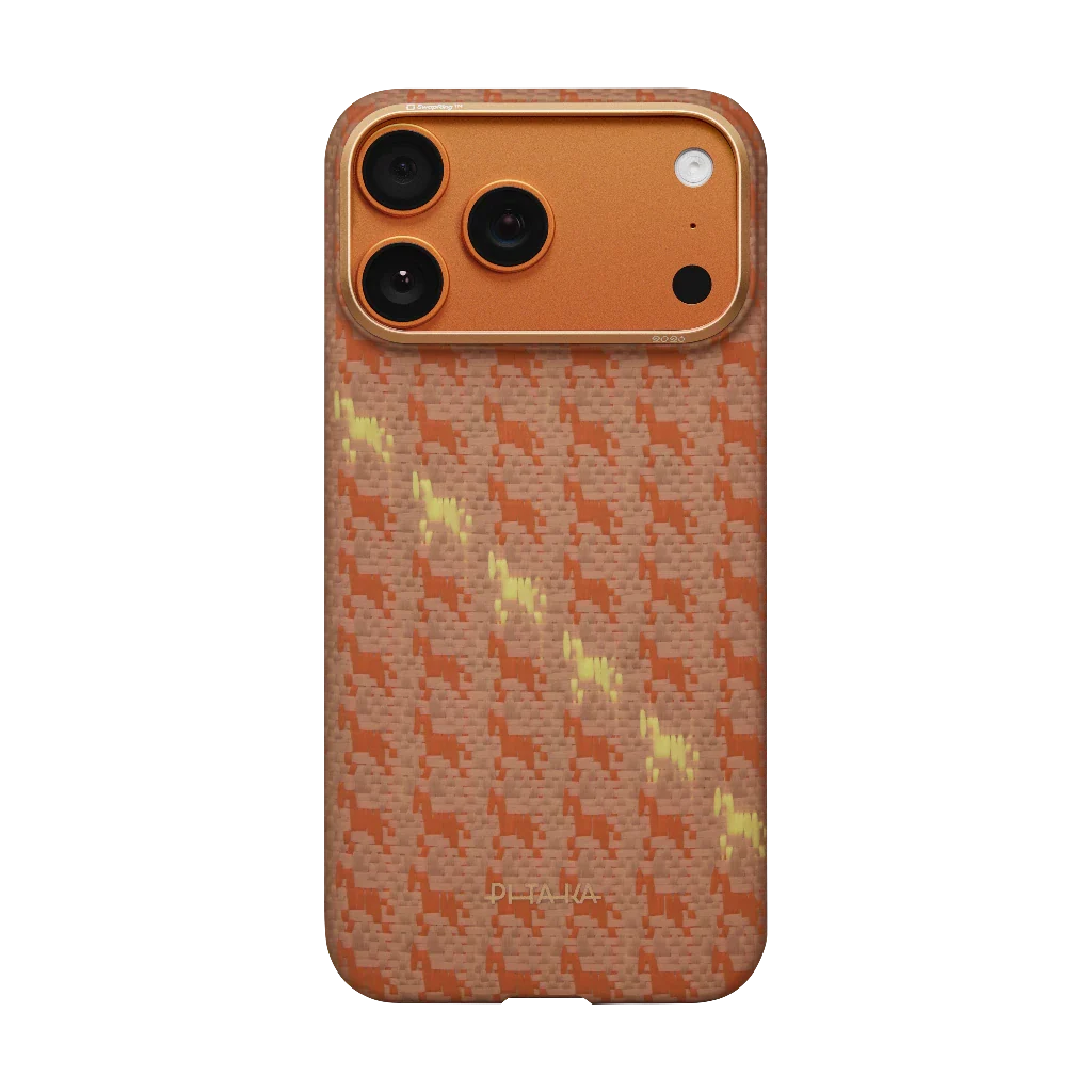 Orange-iPhone17pro-horse-orange-slim_1024x1024 iPhone 17 Pro Max /17 Pro Pitaka Happiness Rides Series Ultra Slim MagSafe Edge Case - Image 1