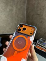 iPhone 17 Pro Max Cyberpunk Luminous Quicksand MagSafe Case - Orange - Image 4