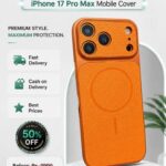 iPhone 17 Pro Max Artificial Leather Feel Texture MagSafe Phone Case