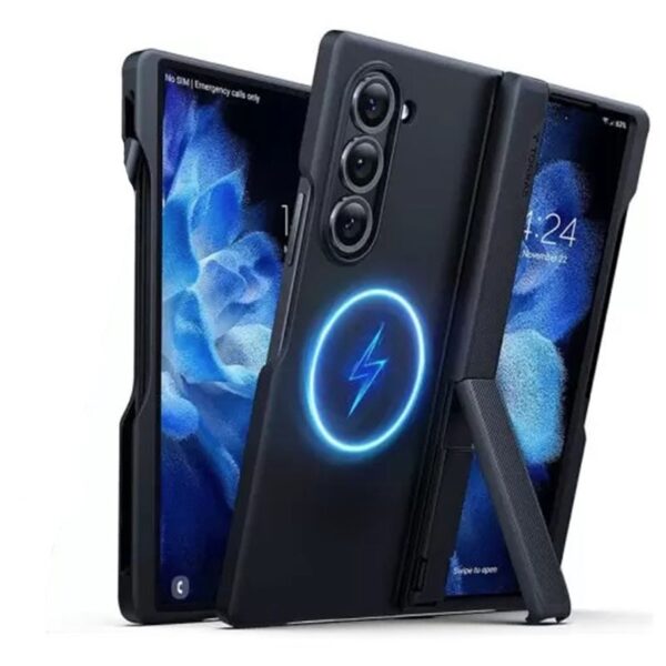 Torras Armor Stand Series Case for Samsung Galaxy Z Fold 6 MagSafe Compatible – Black