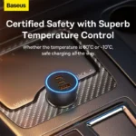 Baseus Golden Contactor Pro Triple Fast Charger Car Charger 65W - Image 5