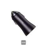 Baseus Golden Contactor Max Dual Fast Charger Car Charger U+C 60W - Dark Gray - Image 3