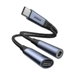 Joyroom SY-C02 Audio-Transfer Series 2-in-1 Audio Adapter (Type-C to 3.5mm+Type-C)-Black