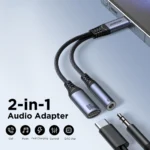 Joyroom SY-C02 Audio-Transfer Series 2-in-1 Audio Adapter (Type-C to 3.5mm+Type-C)-Black - Image 3