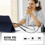 Joyroom SY-C02 Audio-Transfer Series 2-in-1 Audio Adapter (Type-C to 3.5mm+Type-C)-Black - Image 4
