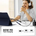 Joyroom SY-C03 Audio-Transfer Series 2-in-1 Audio Adapter (Type-C to Dual Type-C)-Black - Image 5