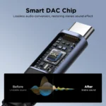 Joyroom SY-C02 Audio-Transfer Series 2-in-1 Audio Adapter (Type-C to 3.5mm+Type-C)-Black - Image 2