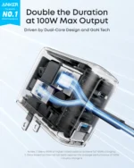 Anker 100W 3-Port GaN Charger With Smart Display - Image 4