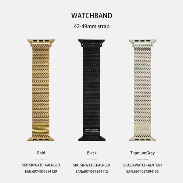 Santa Barbara Polo Arlen Magnetic Stainless Steel Chain Strap for Apple Watch 42mm/44mm/45mm/49mm