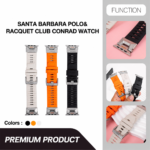 Santa Barbara Polo Conrad Silicone Metal Clasp Watchband Strap for Apple Watch 42mm/44mm/45mm/49mm