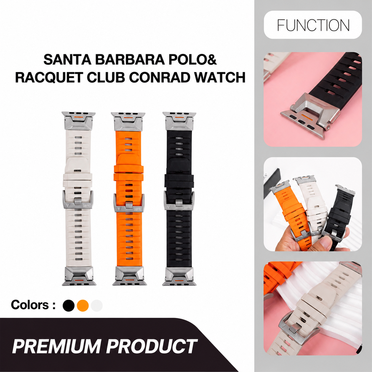 ChatGPT Image Aug 13, 2026, 11_34_09 PM Santa Barbara Polo Conrad Silicone Metal Clasp Watchband Strap for Apple Watch 42mm/44mm/45mm/49mm - Image 1