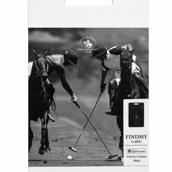 Santa Barbara Polo Apple Find My Tracker Card with Wireless Charging - Black