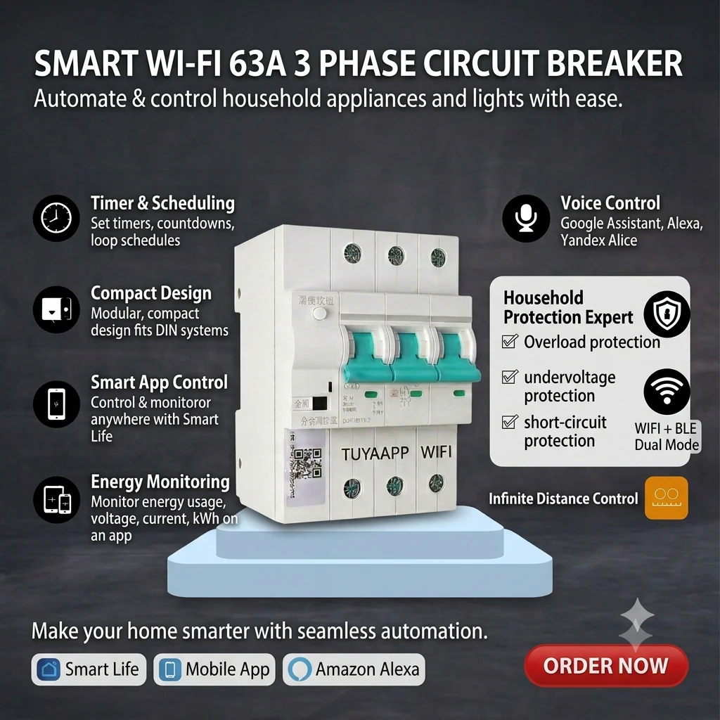 Gemini_Generated_Image_1lwcdz1lwcdz1lwc Smart Wi-Fi Circuit Breaker MCB 3 Phase 63A DIN Rail - Image 1