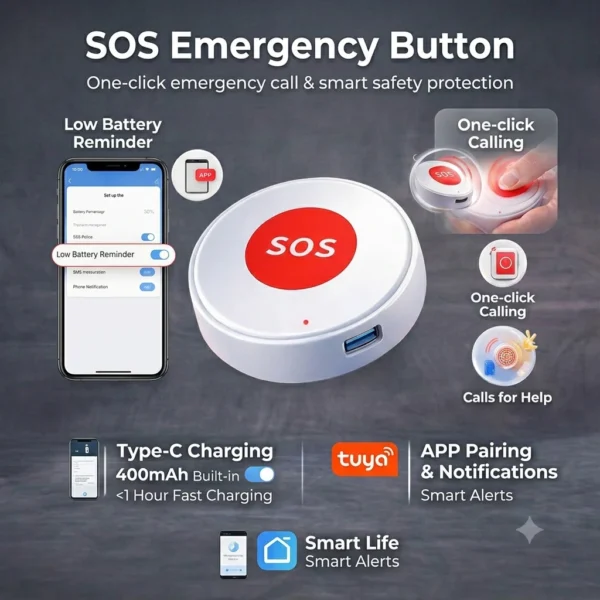 Smart WiFi SOS Emergency Button Elderly and Children