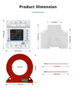 Smart Wi-Fi Circuit Meter, 4P 3 Phase 100A Meter, Transformer Coil, Bidirectional Metering - Image 8