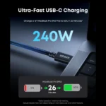 Anker Prime Thunderbolt 5 (80Gbps, 240W) High-Speed USB-C to USB-C Data Transfer and Charging Cable, Supports 8K Dual Display 1M - Black - Image 6