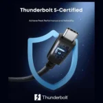 Anker Prime Thunderbolt 5 (80Gbps, 240W) High-Speed USB-C to USB-C Data Transfer and Charging Cable, Supports 8K Dual Display 1M - Black - Image 2