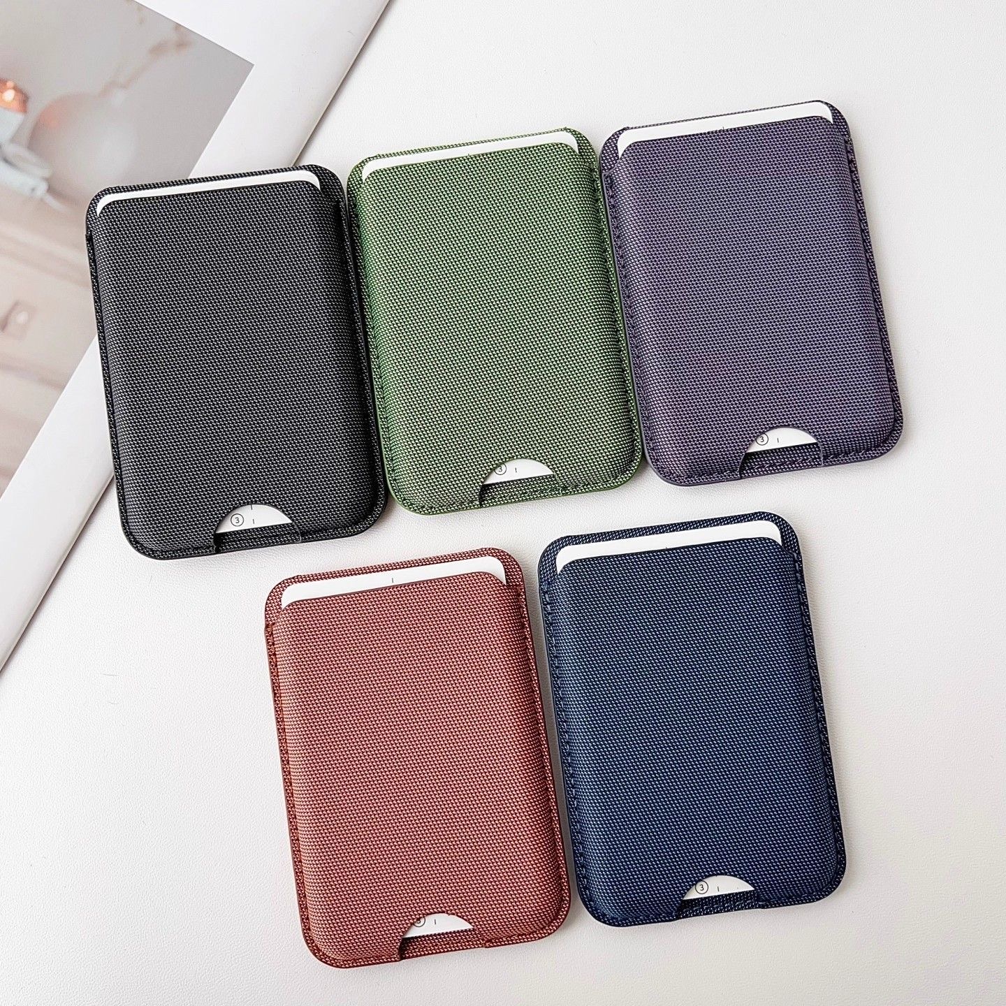 main-image-2 Techwoven Stand Leather MagSafe Wallet Custom Card Holder - Image 1