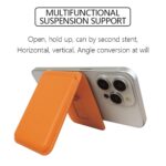 Magnetic Card Holder for Magsafe Multifunctional Leather Wallet Card Storage Pouch with Hide Stand - Image 10